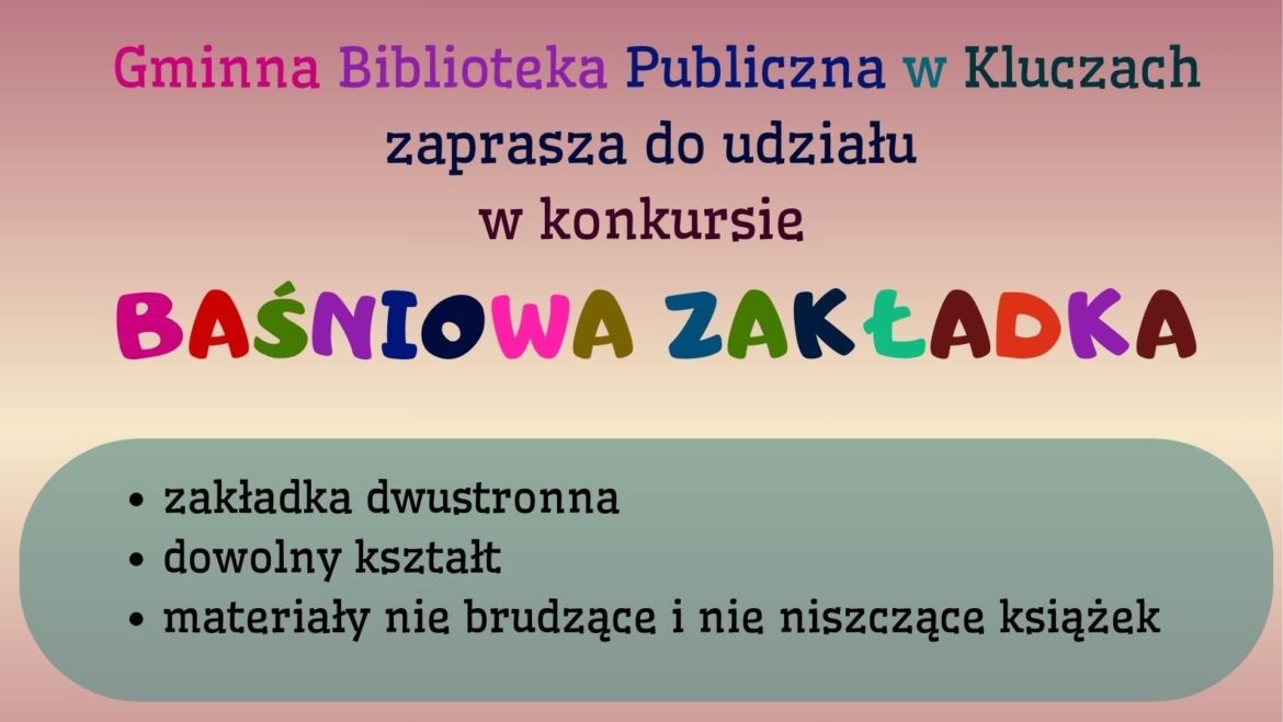 Konkurs ” Baśniowa zakładka”