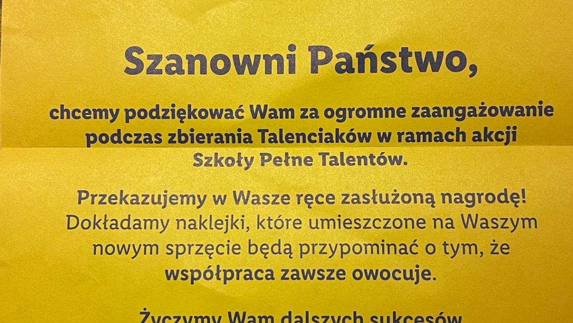 Wspólnie budujemy szkołę pełną talentów!